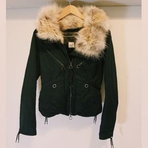 Womens Fur Lined Hooded Winter Ski Jacket